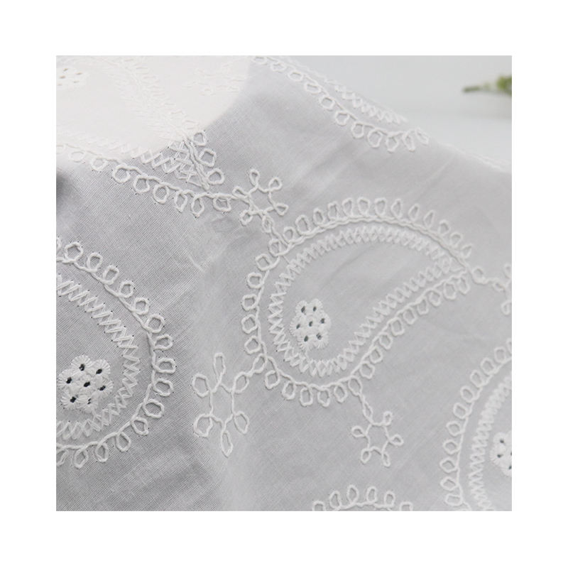 Soft Embroidered Cotton Fabric for Dressmaking Wholesale Custom Design