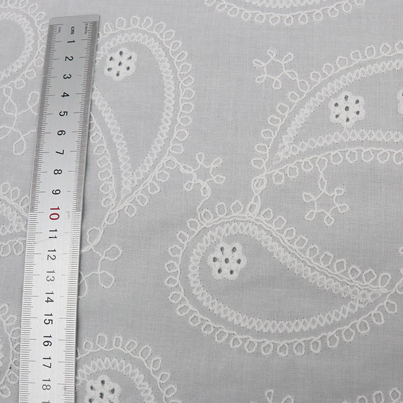 Soft Embroidered Cotton Fabric for Dressmaking Wholesale Custom Design