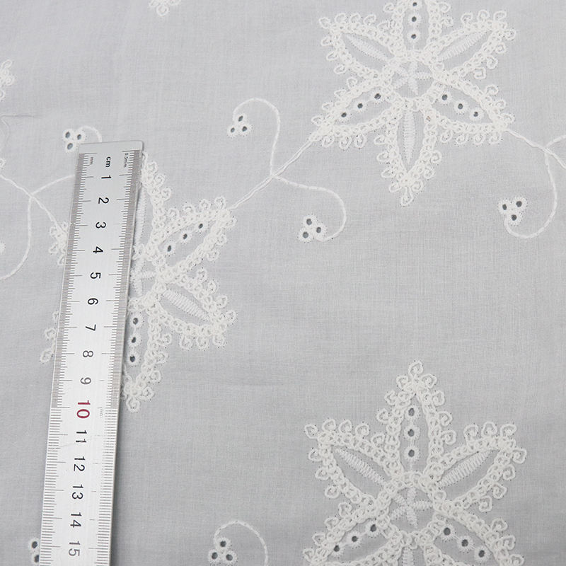 Soft Embroidered Cotton Fabric for Dressmaking Wholesale Custom Design