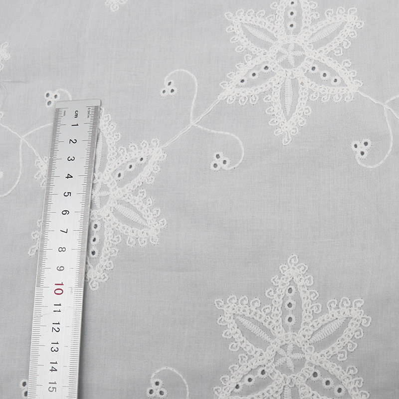 Soft Embroidered Cotton Fabric for Dressmaking Wholesale Custom Design
