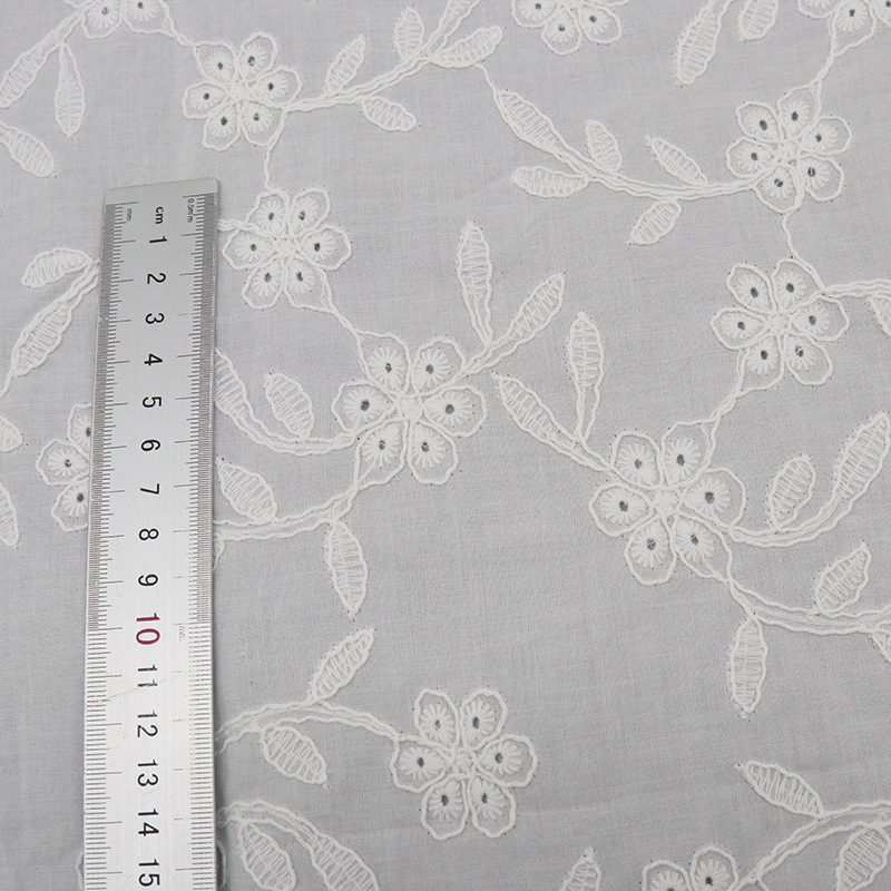 Soft Embroidered Cotton Fabric for Dressmaking Wholesale Custom Design