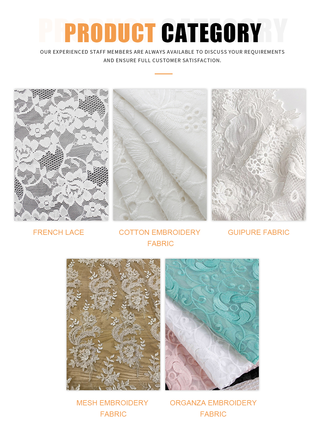 Soft Embroidered Cotton Fabric for Dressmaking Wholesale Custom Design