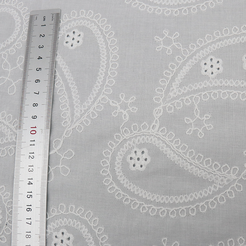 Soft Embroidered Cotton Fabric for Dressmaking Wholesale Custom Design